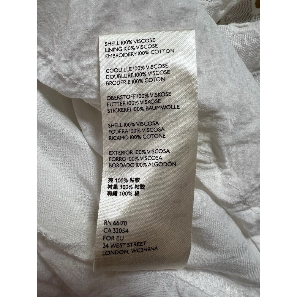 FREE PEOPLE JANIE EYELET RUFFLE MINI TUNIC DRESS Small Size White Embroidery - Picture 14 of 14